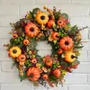 Guirlanda de Abóbora Personalizada para Festival da Colheita de Outono, Suporte de Porta, Guirlanda de Flores Artificiais para Decoração de Porta da Frente, Decoração para Pendurar na Janela para Atmosfera de Festa