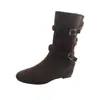 Persona baja que aumenta altura estilo coreano hebilla retro botines cortos mujer 2026 Otoño Invierno nuevos botines ajustados de temperamento botines de moda