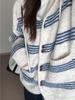 Chaqueta de Punto con Capucha de Manga Larga Estilo Perezoso para Mujer 2025 Otoño Nuevo Top de Punto Holgado de Longitud Media