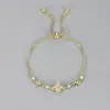 Nuevo Artículo de Moda de Nicho con Personalidad Única, Pulsera de Tirar y Empujar de Estrella de Cuatro Puntas con Microincrustaciones de Circonio, Exquisito y Elegante Accesorio para la Mano