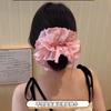 Anel de Cabelo de Intestino Grosso de Renda de Quatro Camadas com Cordão para Amarrar Corda de Cabelo Ajustável para Mulheres Flor de Cabelo Headwear
