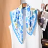 Pañuelo Cuadrado Delgado de Lujo Ligero para Primavera y Verano, Pañuelo de Seda Versátil y Elegante para Mujer, Pañuelo Decorativo para el Cuello de Estilo Suave, Diadema, Chal Multiusos