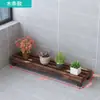Estante para flores de balcón, estante para flores de exterior carbonizado, macetero de madera, jardinera de un solo nivel para jardín, estante de pared, decoración del hogar, estante para manualidades, otros