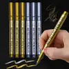 Plumas Metálicas de Alto Brillo en Dorado y Plateado, Impermeables, Plumas de Pintura de Punta Suave de Alta Calidad para Firmar, Tarjetas de Felicitación y Dibujo