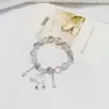 Pulseira Cristal Sereia Estilo Floresta Doce Nova Super Fada Feminina Design de Nicho Ins Versátil Estudante Melhor Amiga Pulseira DIY
