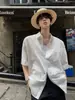 Blusa Respirável Vazada, Novo Estilo de Verão, Camisa Casual Bordada Floral Estilo Americano Retro para Praia e Litoral para Homens