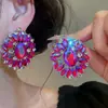 Pendientes colgantes de rombos con borlas tachonados de diamantes de aguja de plata transfronterizos europeos y americanos, pendientes exquisitos y de moda, pendientes versátiles y elegantes al por mayor