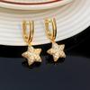 Aretes Geométricos de Lujo Ligero Transfronterizo con Diamantes Viento Frío Diseño Nicho Circonita Micro-incrustada Aretes Cuadrados con Hebilla para la Oreja Sentido Avanzado