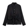 Camisa de Satén de Seda con Textura Nudada de Moda para Mujer Estilo Europeo y Americano Transfronterizo 2025 Nuevo Al Por Mayor 8653335