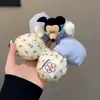 Muñeco Mickey Top Hermoso Cuadros Algodón Flor Ratón de Dibujos Animados Bolas de Flores Anillo para el Cabello Intestino Grueso Cuerda para el Cabello Accesorios para el Cabello