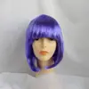 Fornecimento de Perucas com Franja Completa para Estudantes, Cortes Bob Coloridos, Perucas de Cabelo Curto para Halloween, Acessórios de Cabelo, Fantasias de Halloween