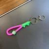 Nuevo llavero lindo de goma suave de color garra de gato, colgante de cuerda de cuero, gancho para llaves de mochila, accesorios para llavero de coche