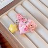 Llavero colgante de cerdito con estrellas lindas de dibujos animados, colgante para mochila de chica, joyería, regalos creativos, venta al por mayor