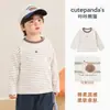 Ropa Infantil Panda Kaka Camiseta de Manga Larga 100% Algodón para Niños Ropa Interior para Bebé Ropa de Otoño para Niños Top de Primavera/Otoño para Niñas