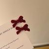 Mini lazo de terciopelo rojo de tamaño pequeño, pinza para la cabeza de princesa, horquilla para el flequillo en la frente para mujer, tocado con pinza de tiburón para otoño e invierno
