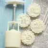 Molde de Bolo Lunar Coelho de Jade Meio do Outono 50g Prensado à Mão 3D Estilo Cantonês Pele de Neve Montanha de Pêssego Fabricante de Bolo de Feijão Mungo