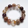 Pulsera Artesanal de Arce Rojo del Camino Antiguo y Cristal Natural Negro Dorado para Mujer, Estilo Nuevo Versátil, Realza la Tez Clara, Venta al por Mayor