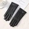 Guantes de Cuero Cálidos para Mujer Pu Para Exteriores Lindos de Invierno Forrados de Felpa A prueba de Viento para Ciclismo A Prueba de Frío para Conducir Engrosados Guantes con Pantalla Táctil