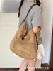 Bolso grande tejido de paja a crochet hecho a mano 2026 nuevo bolso tote para mujer, bolso de playa estilo vacacional, bolso de paja