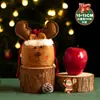 Bolsa de Embalaje de Manzana Navideña Nochebuena Fruta Serpiente Tela de Felpa Caja de Regalo Bolsa Bolsita de Dulces de Reno para Snacks de Niños