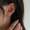 Clip para Oreja de Múltiples Círculos sin Perforación para Mujer, Temperamental, Moderno y Sencillo, Clip para Hélice de Oreja Estilo Retro Hong Kong Estilo Frío, Estilo Hada Estilo Súper Hada