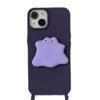 Funda con soporte morado variado y peculiar, compatible con iPhone 16 Pro Max y Apple 15 Pro, correa cruzada de 14 pulgadas.