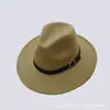 Fornecimento Transfronteiriço Chapéu Coco Amazon Chapéu de Feltro Cor Sólida Chapéu Jazz Retrô Britânico Chapéu de Cavalheiro de Aba Reta Masculino e Feminino