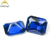 Colección de color cristal afilado biselado rectangular fondo puntiagudo superficie del anillo zafiro sintético piedra desnuda fabricantes en stock venta al por mayor