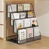 Estantería para niños, soporte de lectura multifuncional, estantería de pared integrada para uso doméstico con ruedas, estantería de almacenamiento de varios niveles de pie