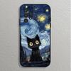 Adequado para Capa de Celular Samsung S25Ultra S26 Céu Estrelado A16 Gato A72 Capa Protetora S24 Capa Macia Tpu Preto A90