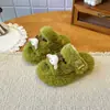 Nuevas Pantuflas Suaves para Niñas Bebé Otoño/Invierno 2026, Lindos Dibujos Animados, Suela Gruesa, Aumentan la Altura, Punta Abierta, Pantuflas de Algodón