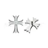Brincos de Titânio F136 Coração de Corvo Retro Cravejados com Zircônia Pregos de Osso da Orelha com Rosca Interna Titânio Grau G23 Liga de Titânio Joias para Piercing
