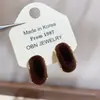 Outono e Inverno Novos Tendência Clássico Forma de C Atmosférico Retrô Estilo Hong Kong Alto Padrão Elegante Doce Moda Brincos Aveludados para Mulheres