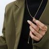Collar de Acero de Titanio Estilo Ins Coreano Moda Otoño e Invierno Nudo Largo en Forma de Corazón Cadena de Lana Borla Longitud Ajustable Joyería