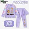 Traje de Baño Kapibara para Niñas, Dos Piezas con Mangas Largas y Pantalones Largos, Traje de Baño con Protección Solar para Niñas Mayores, Set para Aguas Termales