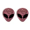 Color fluorescente transfronterizo brillo personalidad alienígena máscara astronauta colgante aretes DIY accesorios de joyería materiales