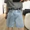 Shorts de Mezclilla para Mujer Verano Delgados 2022 Estilo Coreano Casual Pantalones Rectos Sueltos Adelgazantes de Moda Pantalones de Montar
