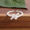 1563 Diseño de Lujo Accesible en Nicho Estilo K Cuerda Trenzada Retorcida Anillo Abierto Plata de Ley S925 Anillo de Plata para Mujer