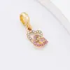 2025 Panjia Dora Nova Pulseira com Pingente Criativo em Forma de Coração de Diamante Acessórios de Joias DIY com Contas