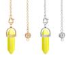 AliExpress alta venda pedra de energia colorida coluna hexagonal de ponta dupla pêndulo espiritual meditação joia de cristal natural atacado