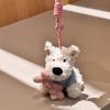Mochila con colgante de peluche de cachorro de West Highland, llavero, bonito adorno de muñeca de dibujos animados, regalo al por mayor