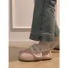 Zapatos de Algodón Cálidos Antideslizantes de Suela Gruesa con Aumento de Altura Estilo Reina para Mujer, Nuevo Modelo Invierno 2025, Zapatos Birkenstock Peludos Engrosados con Forro de Lana