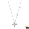 Collar de trébol de cuatro hojas S925 de plata totalmente incrustado con moissanita de color D, cadena ajustable, estilo de lujo ligero y moderno, cadena para la clavícula de trébol de la suerte