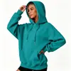 Logotipo personalizado, estilo europeo y americano, comercio electrónico transfronterizo, sudadera con capucha de corte holgado para otoño/invierno para mujer, estilo retro americano, forrada de polar, diseño simple
