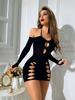 Conjunto Europeu e Americano Transfronteiriço Sexy e Divertido com Recortes Transparentes Lingerie Feminina, Body Seductor e Ultrafino Atacado