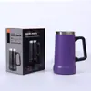 Taza de cerveza estilo brasileño de gran capacidad 304 de acero inoxidable de doble pared con aislamiento al vacío de 24 oz con asa, logo personalizable