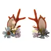 Diadema de Navidad para niños, par de pinzas para el pelo, pinza de asta, diadema de flor linda para niños, diadema de Navidad DIY
