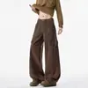Calça cargo solta estilo coreano da moda, com retalhos e bolso lateral, de alta qualidade TikTok, para adolescentes, calça comprida fashion