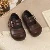 Zapatos Mary Jane de Cuero para Niña Colección Otoño 2026 Estilo Coreano Retro Punta Redonda Zapatos Individuales para Niña Pequeña Zapatos de Princesa para Bebé Suela Suave