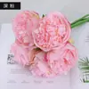Flores Artificiais Estilo Europeu Peônias de 5 Cabeças Amarradas à Mão, Flores Artificiais para Decoração de Casa, Suprimentos para Casamento, Plantas Artificiais Verdes Atacado